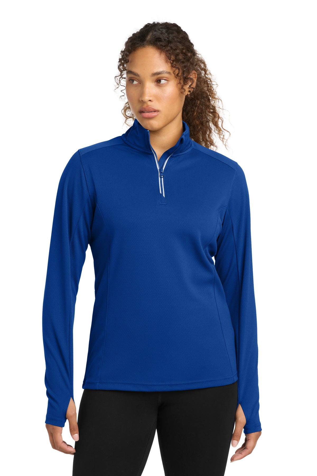 Sport-Tek® Women's Sport-Wick® Textured 1/4-Zip Pullover