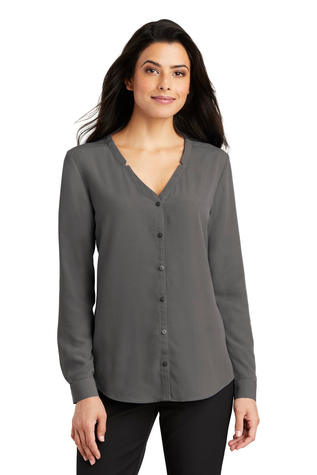 Port Authority? Women's Long Sleeve Button-Front Blouse