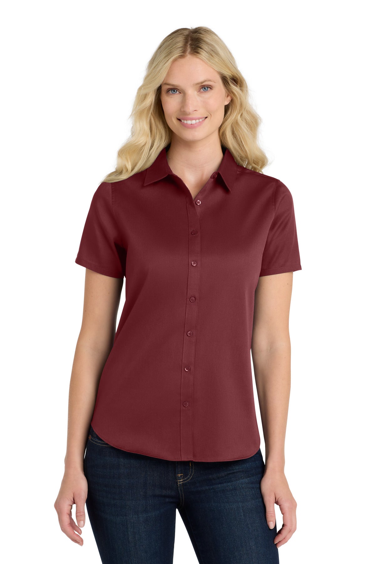 Port Authority? Women's Short Sleeve SuperPro React?Twi