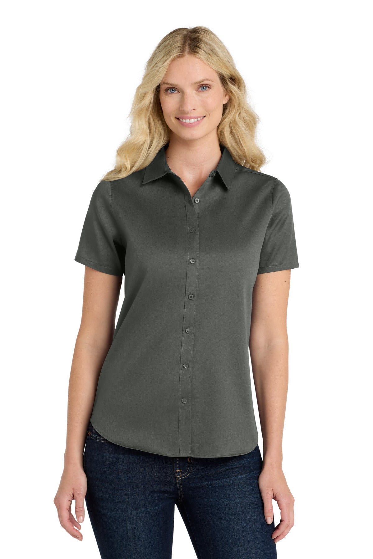 Port Authority? Women's Short Sleeve SuperPro React?Twi