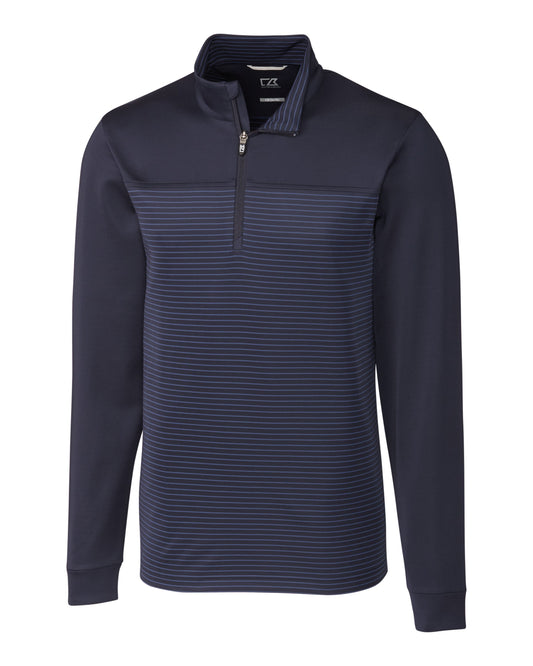 Cutter & Buck Traverse Recycled Stretch Stripe Mens Big & Tall Quarter Zip Big & Tall