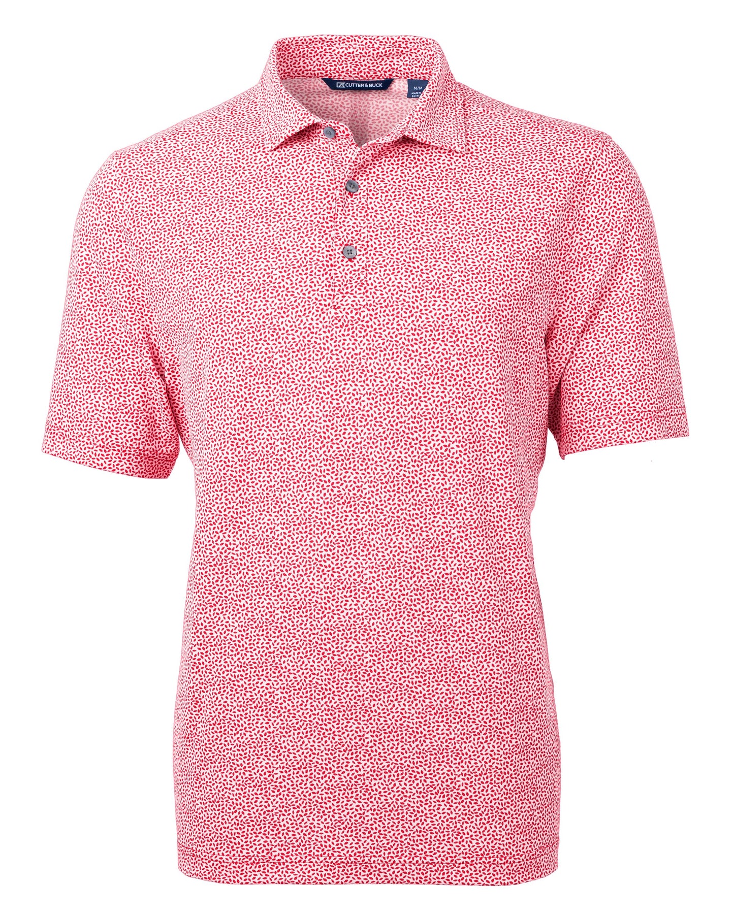 Cutter & Buck Virtue Recycled Botanical Print Featherlight Pique Mens Polo