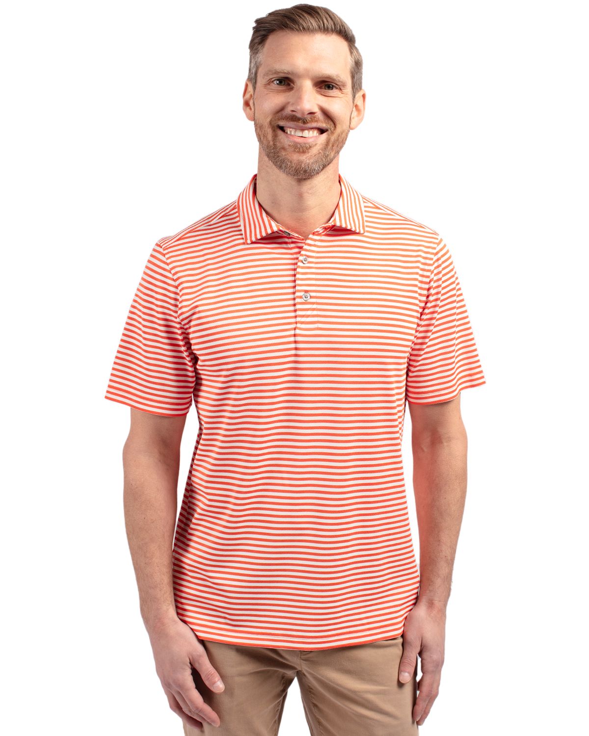 Cutter & Buck Virtue Eco Pique Stripe Recycled Mens Polo - MCK01168