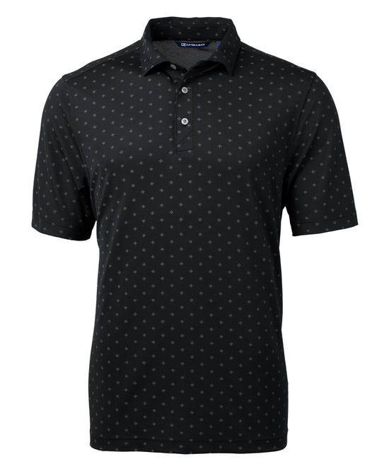 Cutter & Buck Virtue Recycled Tile Print Featherlight Pique Mens Polo