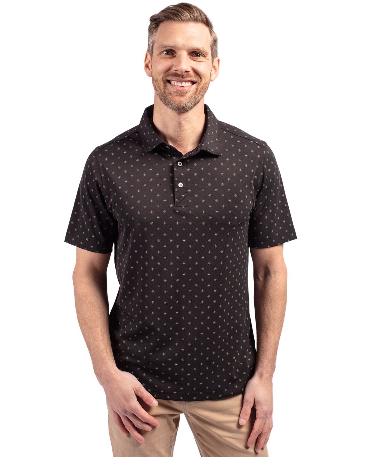 Cutter & Buck Virtue Eco Pique Tile Print Recycled Mens Big & Tall Polo Big & Tall - BCK01170