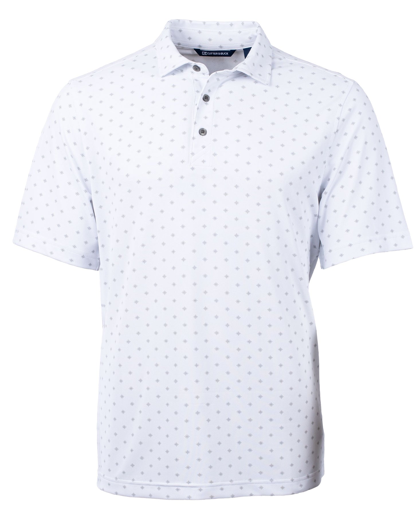 Cutter & Buck Virtue Recycled Tile Print Featherlight Pique Mens Polo