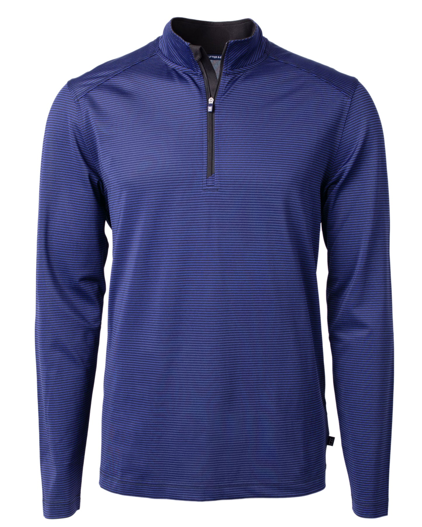 Cutter & Buck Virtue Recycled Micro Stripe Featherlight Pique Mens Big & Tall Quarter Zip Pullover Big & Tall