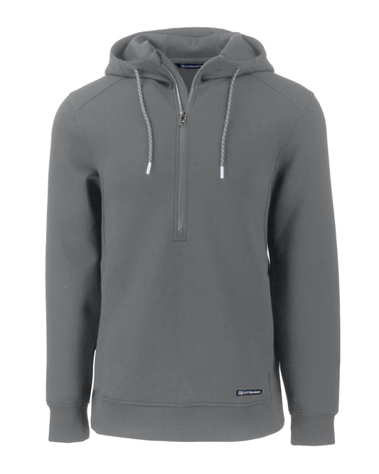 Cutter & Buck Roam Recycled Buttery-Soft Knit Mens Half Zip Hooded Pullover