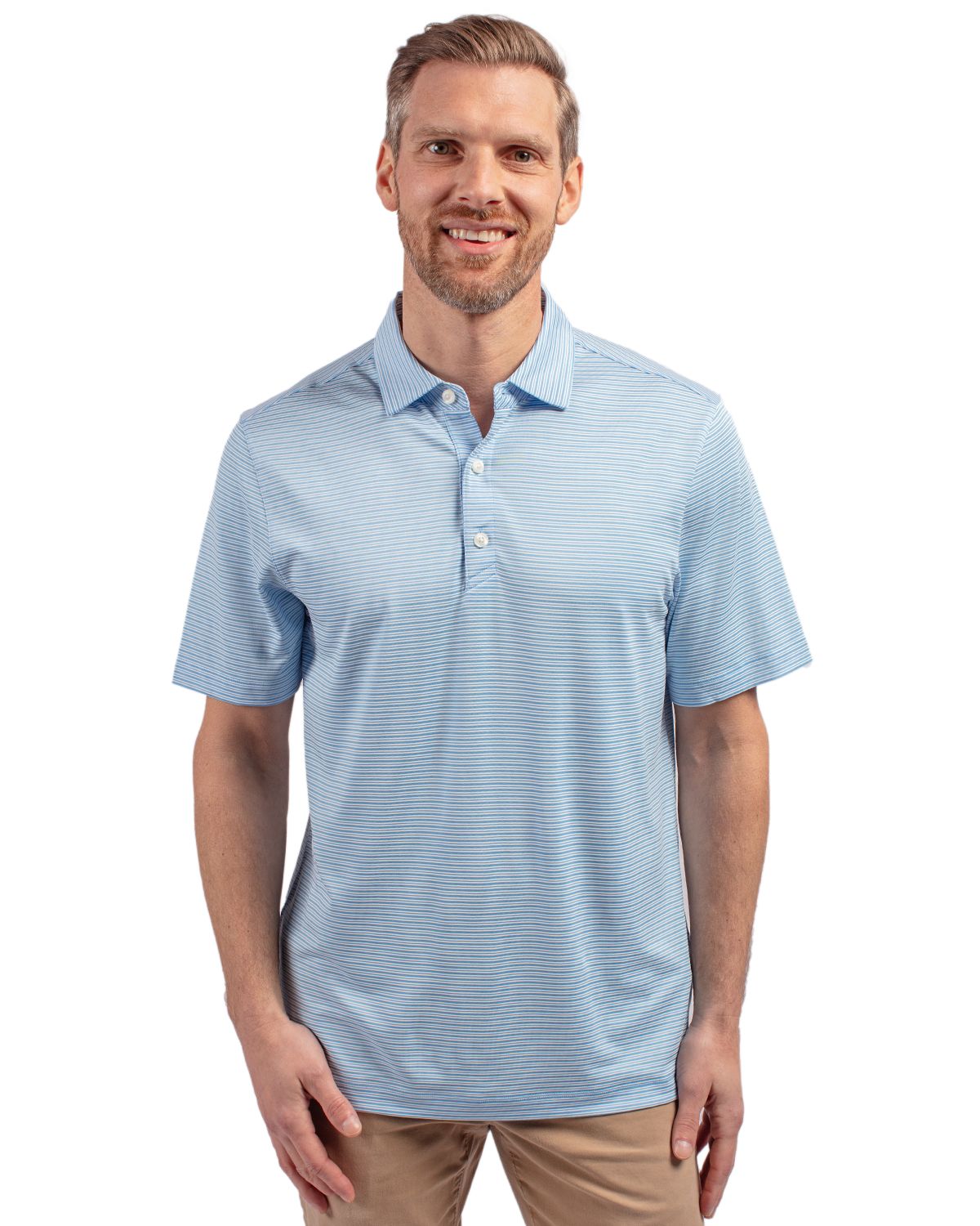 Cutter & Buck Forge Eco Double Stripe Stretch Recycled Mens Big &Tall Polo Big & Tall - BCK01302