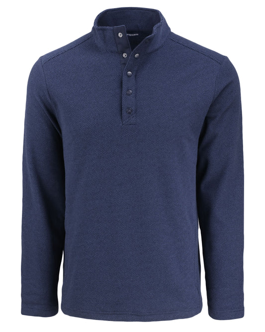 Cutter & Buck Hunts Point Recycled Fleece Mens Hybrid Snap Placket Pullover