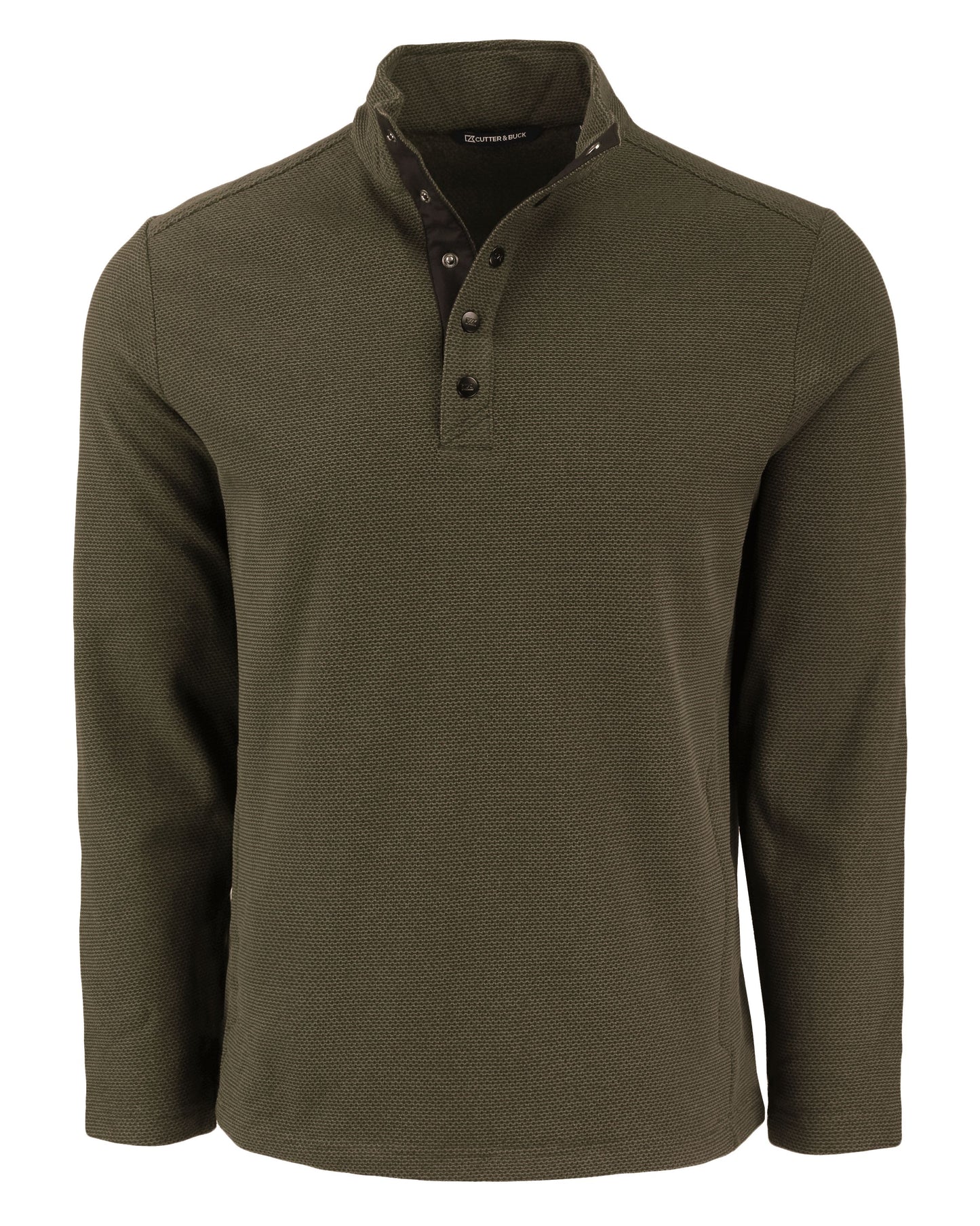 Cutter & Buck Hunts Point Recycled Fleece Mens Hybrid Snap Placket Pullover