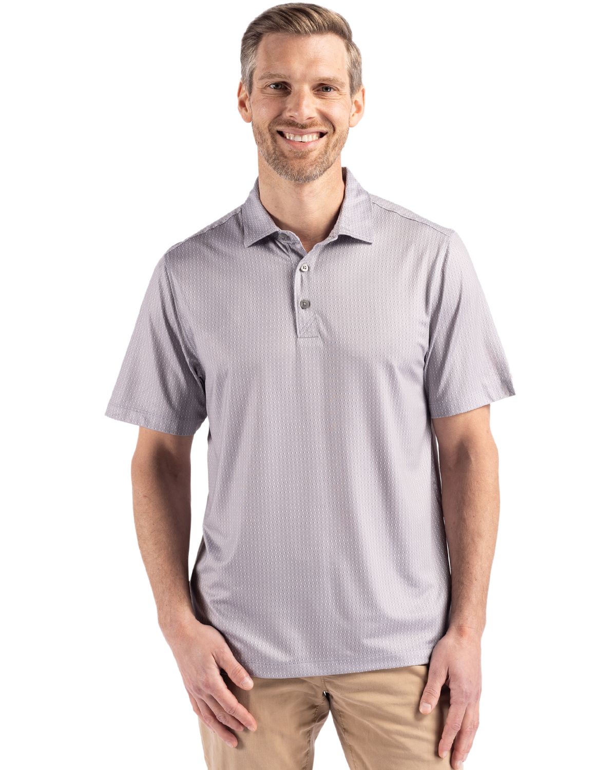 Cutter & Buck Pike Eco Shadow Check Print Recycled Mens Polo - MCK01342