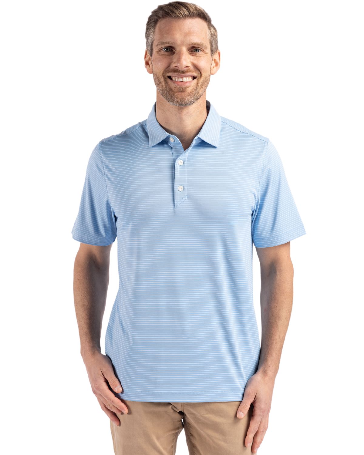 Cutter & Buck Forge Eco Fine Line Stripe Stretch Recycled Mens Polo - MCK01346
