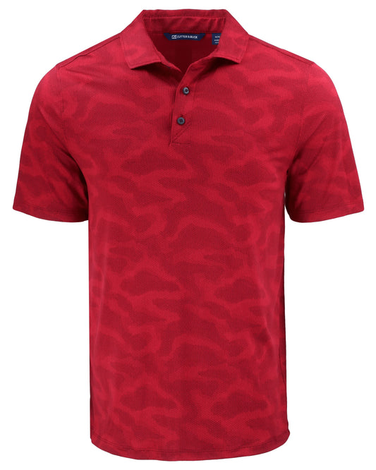 Cutter & Buck Coastline Recycled Double Peached Camo Print Mens Polo