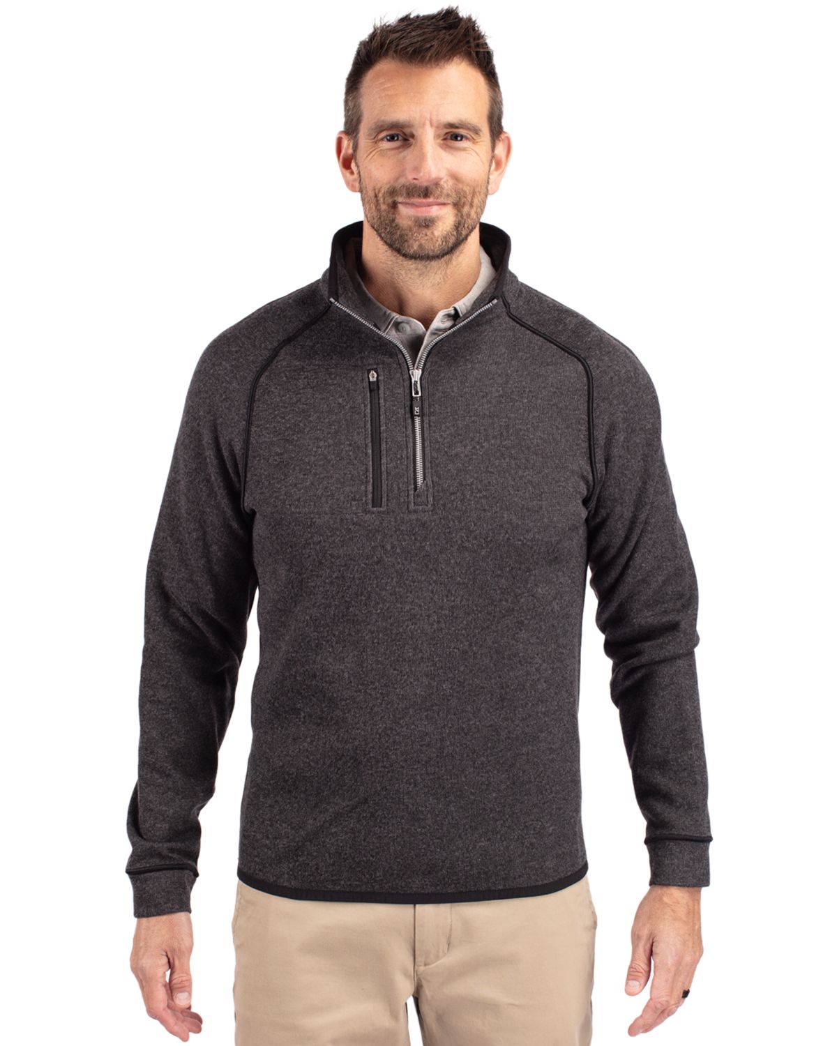 Cutter & Buck Mainsail Sweater-Knit Mens Big and Tall Half Zip Pullover Jacket Big & Tall - BCO00049