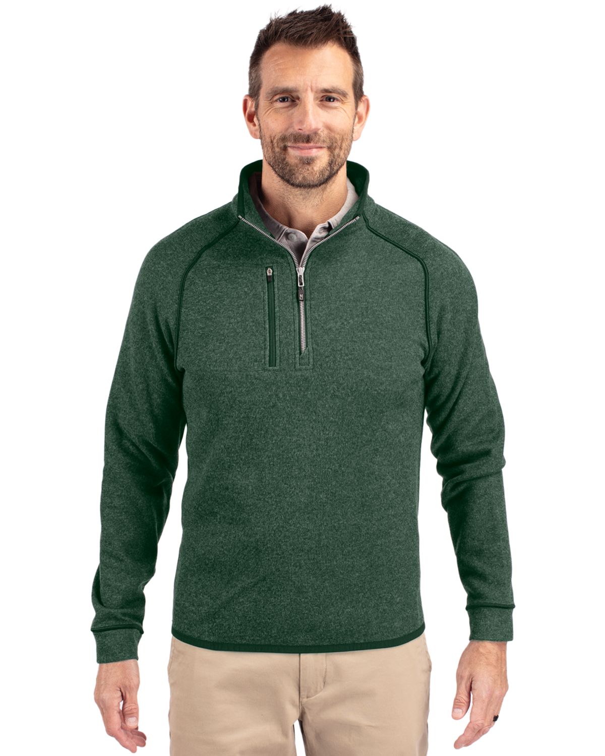 Cutter & Buck Mainsail Sweater-Knit Mens Half Zip Pullover Jacket - MCO00049