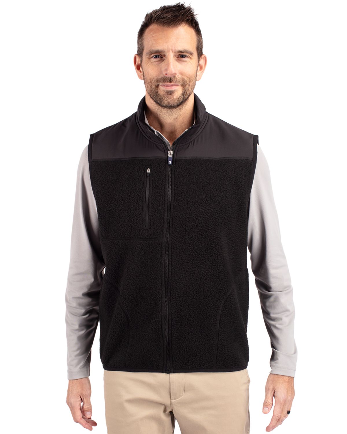 Cutter & Buck Cascade Eco Sherpa Mens Big and Tall Fleece Vest Big & Tall - BCO00084