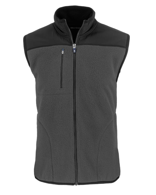 Cutter & Buck Cascade Epic Comfort Recycled Sherpa Fleece Mens Full Zip Vest