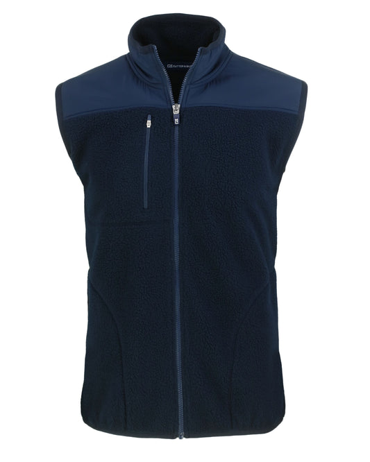 Cutter & Buck Cascade Epic Comfort Recycled Sherpa Fleece Mens Big & Tall Full Zip Vest Big & Tall