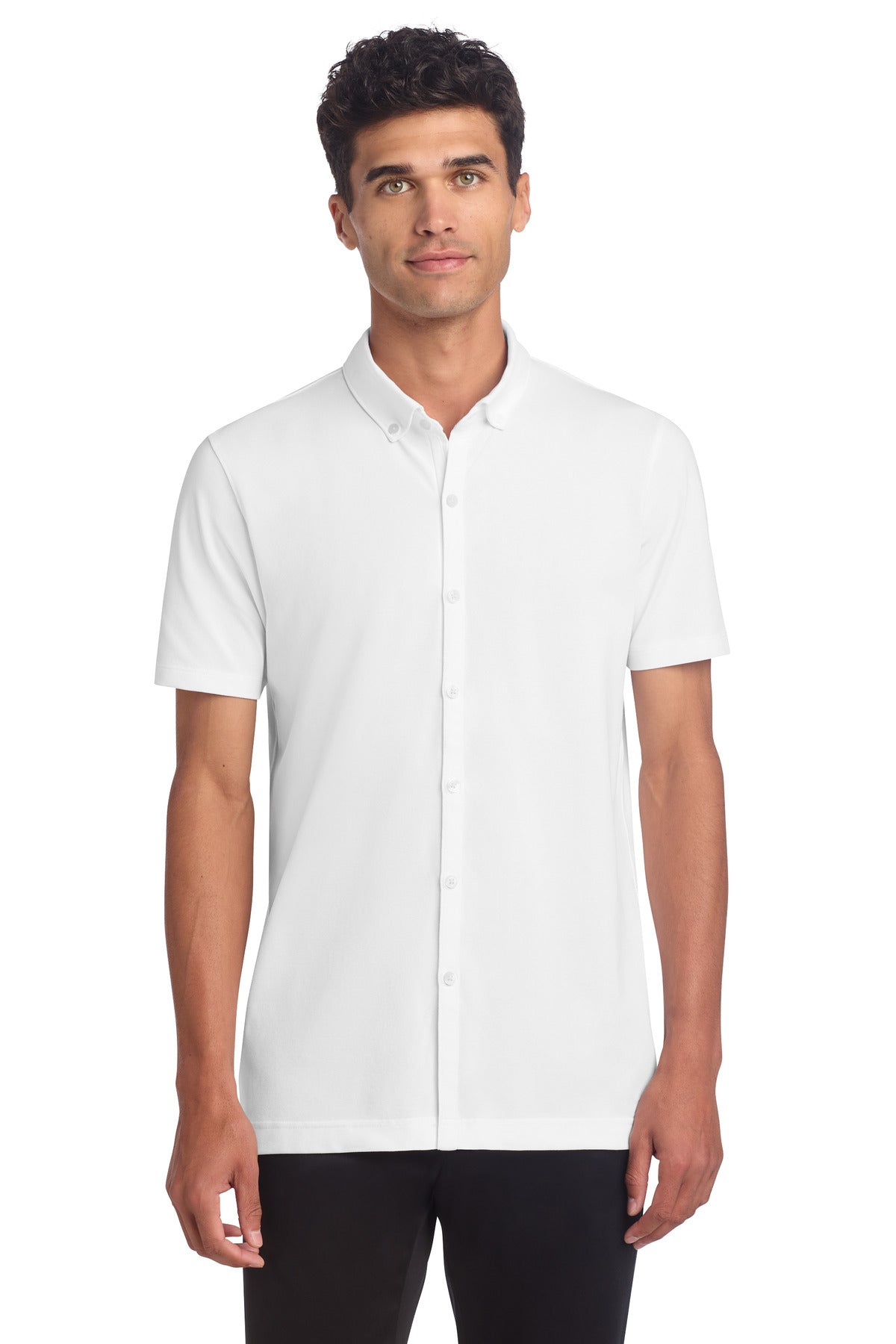 Mercer+Mettle® Stretch Pique Full-Button Polo