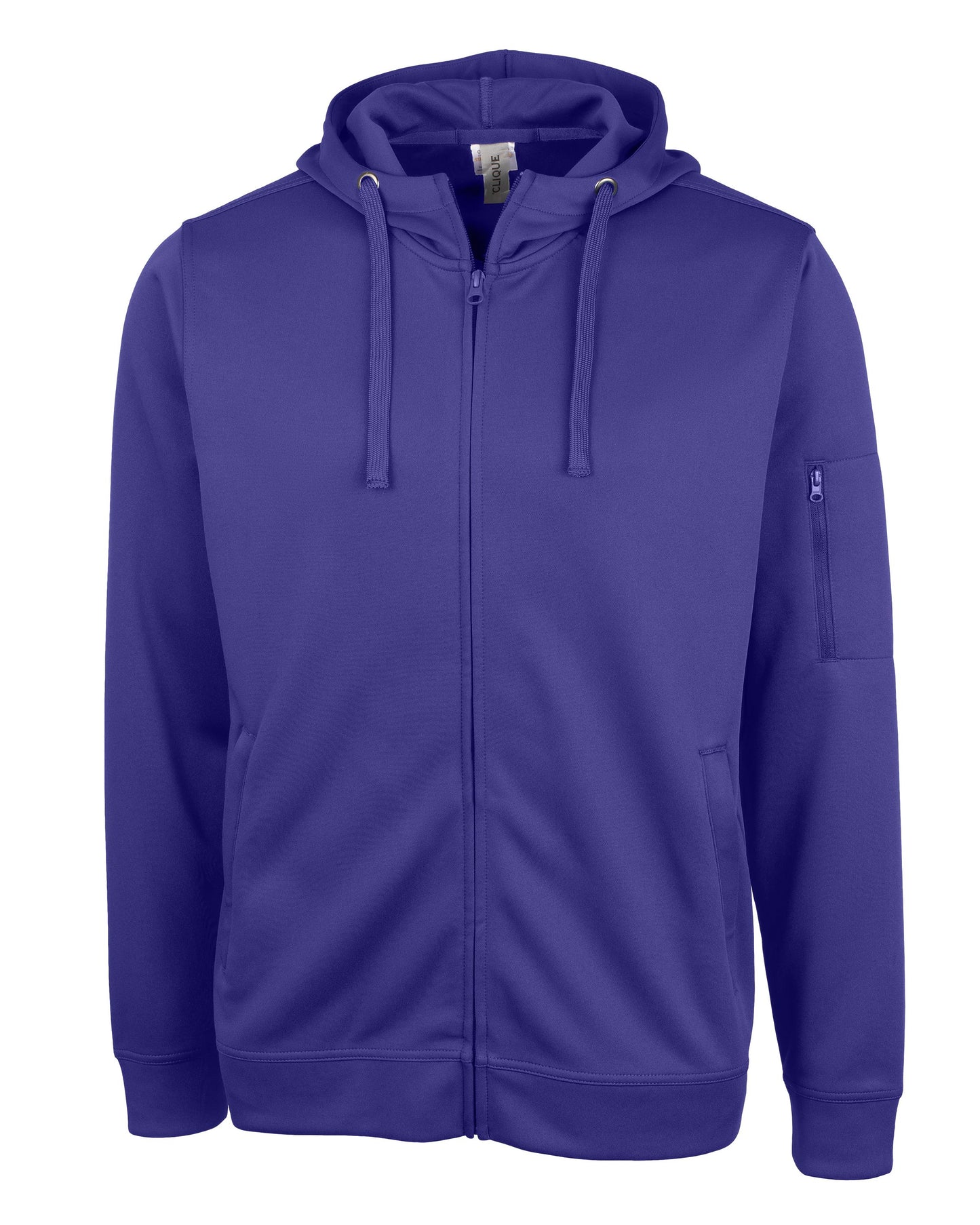 Clique Lift Solution-dyed Performance Unisex Full Zip Hooded Sweatshirt