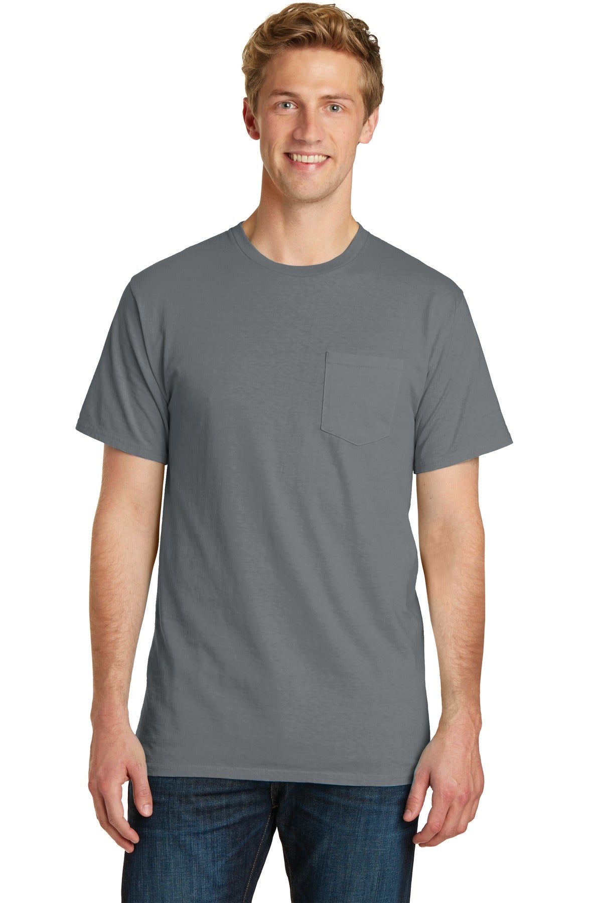 Port & Company? Beach Wash? Garment-Dyed Pocket Tee. P