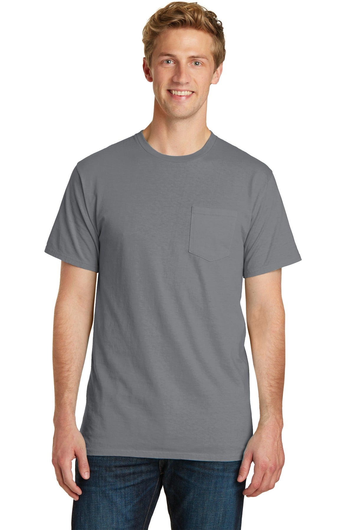 Port & Company? Beach Wash? Garment-Dyed Pocket Tee. P