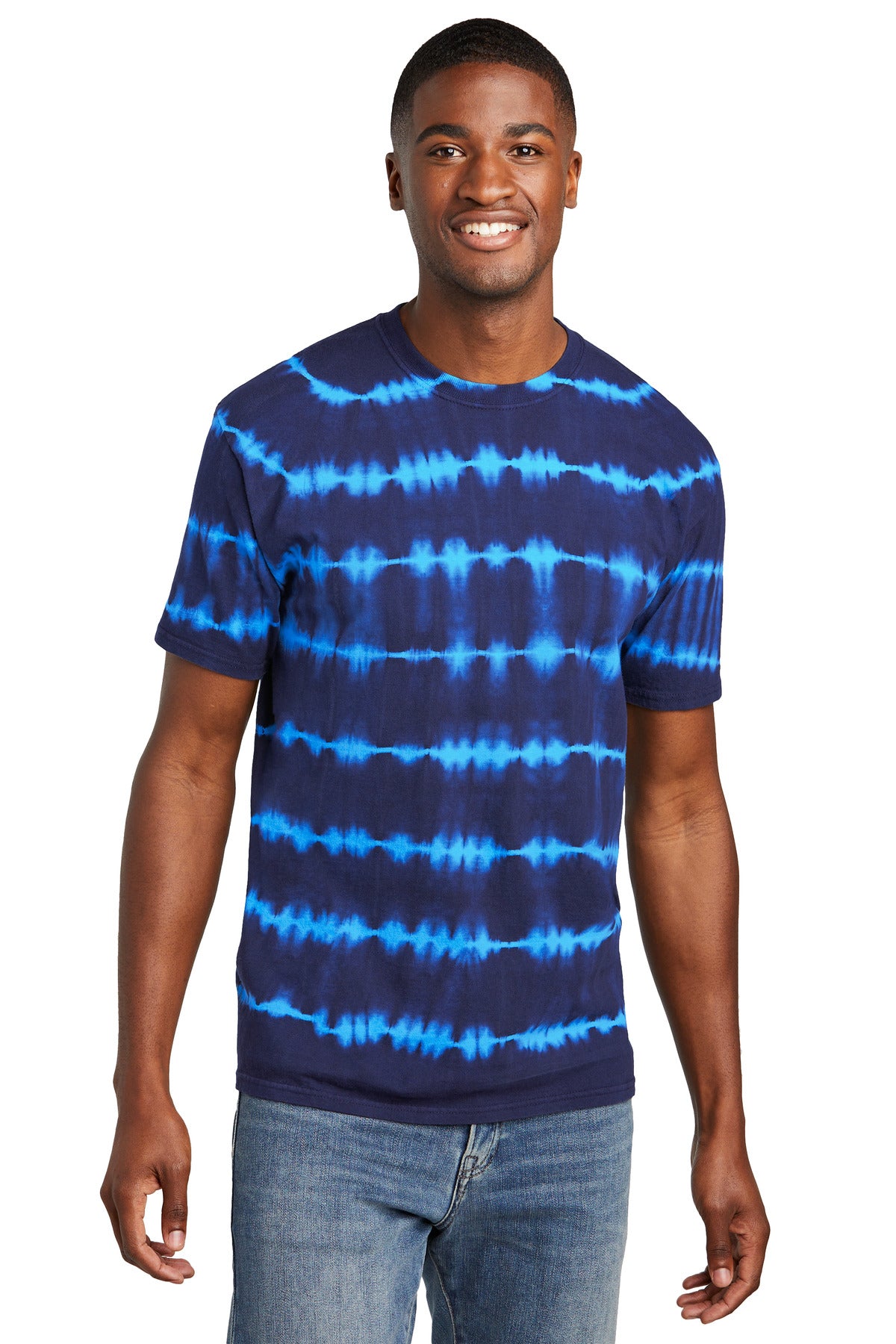 Port & Co™ Allover Stripe Tie-Dye Tee