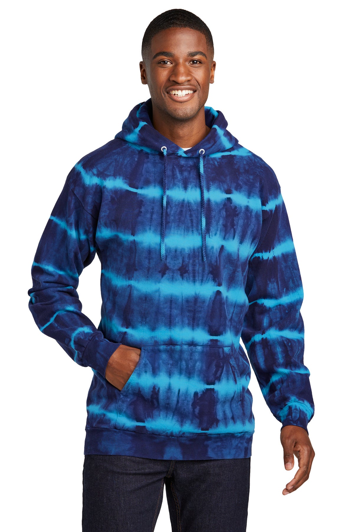 Port & Co™ Allover Stripe Tie-Dye Fleece