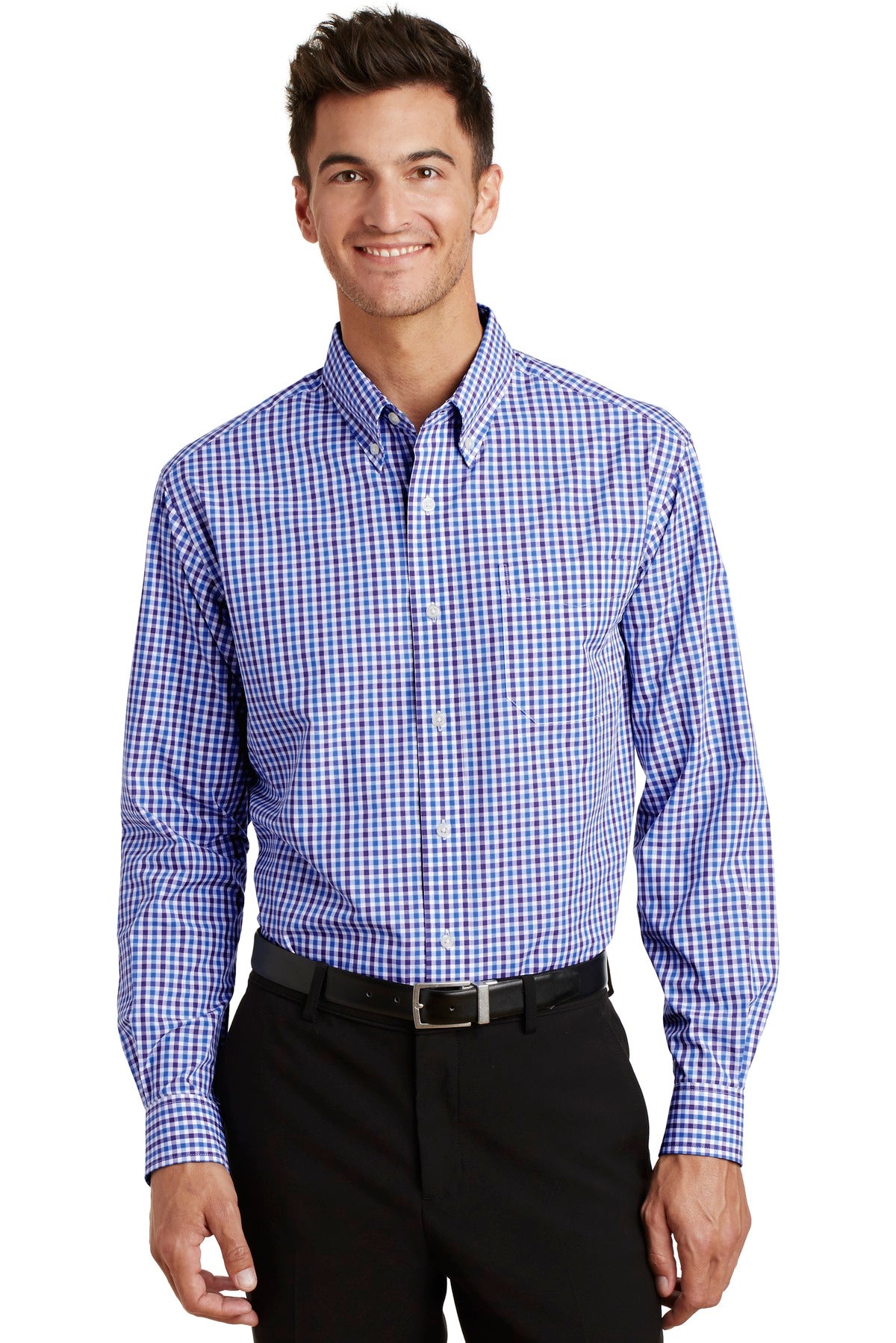 Port Authority? Long Sleeve Gingham Easy Care Shirt. S6