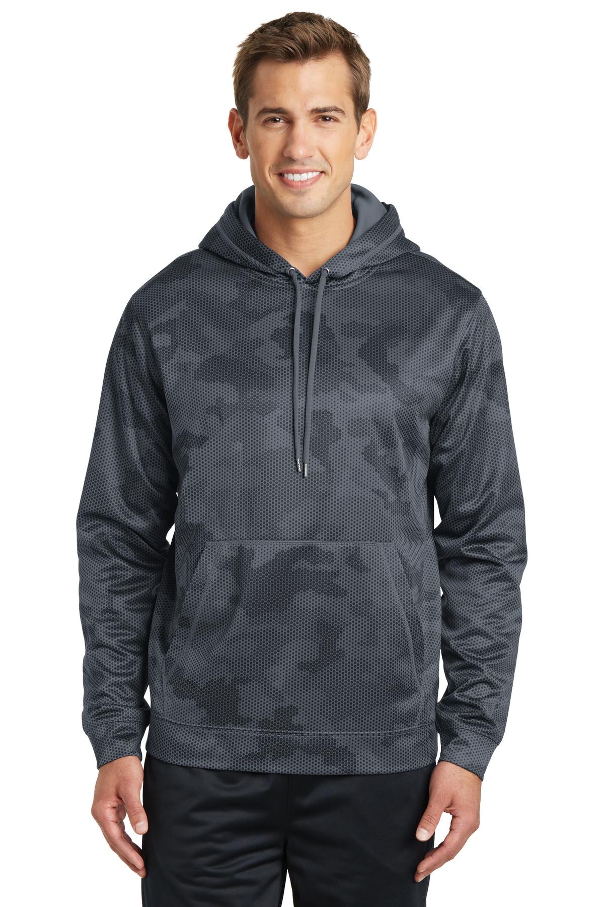 Sport-Tek? Sport-Wick? CamoHex Fleece Hooded Pullover.