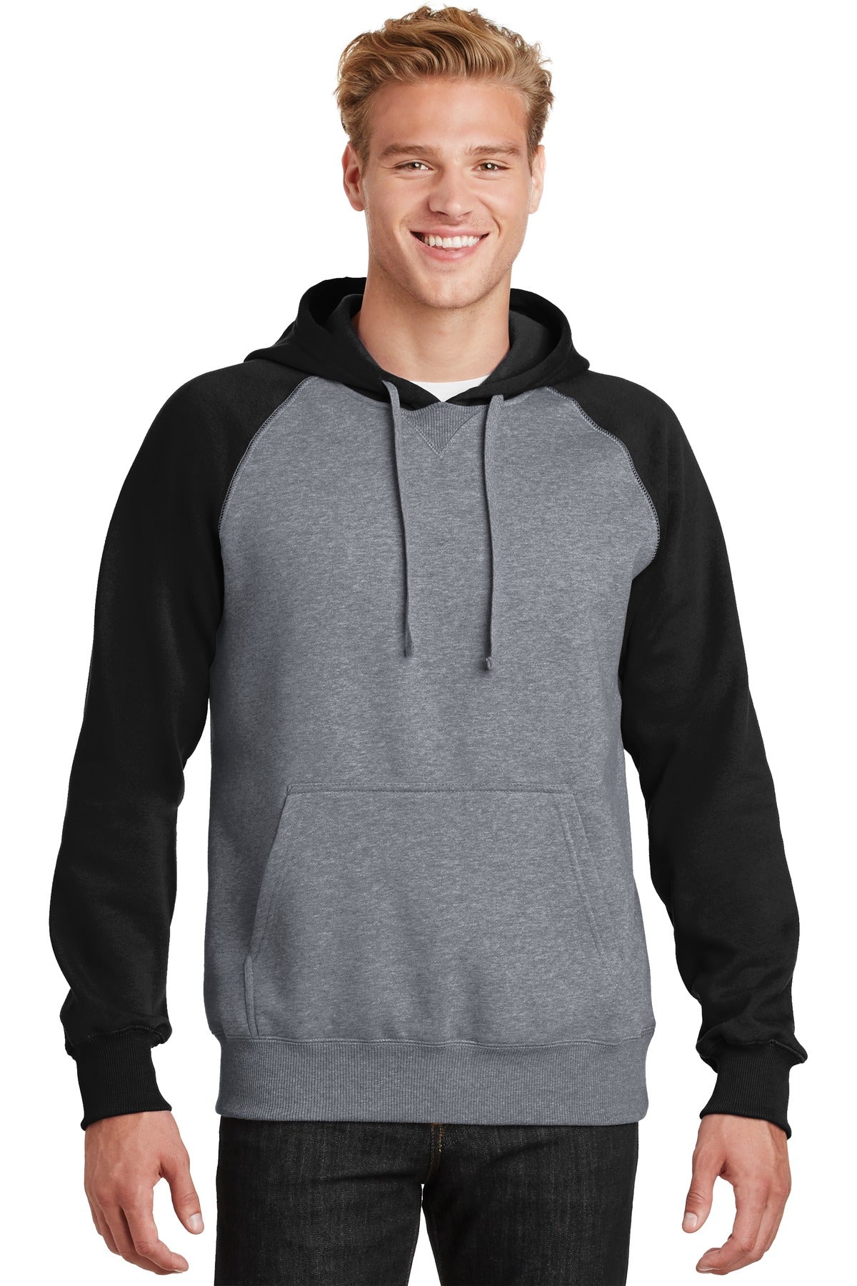 Sport-Tek? Raglan Colorblock Pullover Hooded Sweatshirt