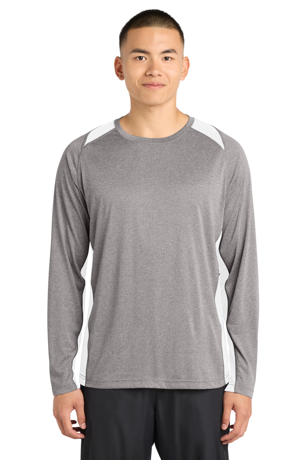 Sport-Tek® Long Sleeve Heather Colorblock Contender™ Tee