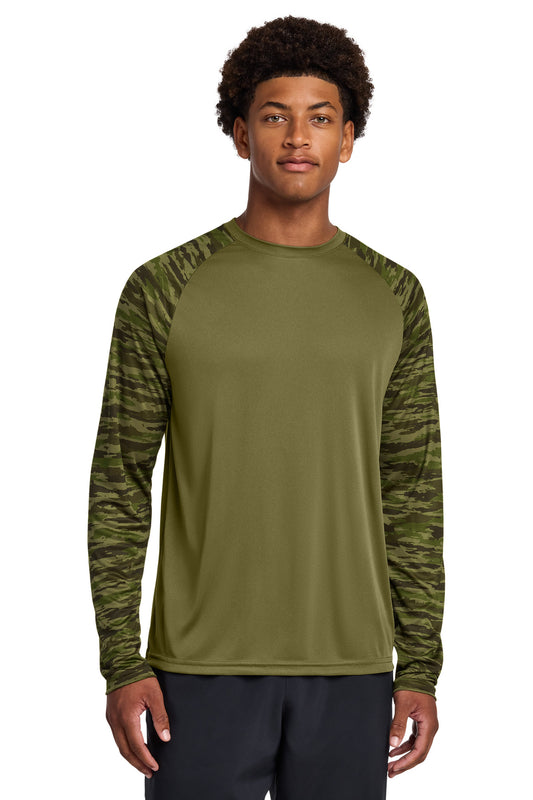 Sport-Tek® Drift Camo Colorblock Long Sleeve Tee