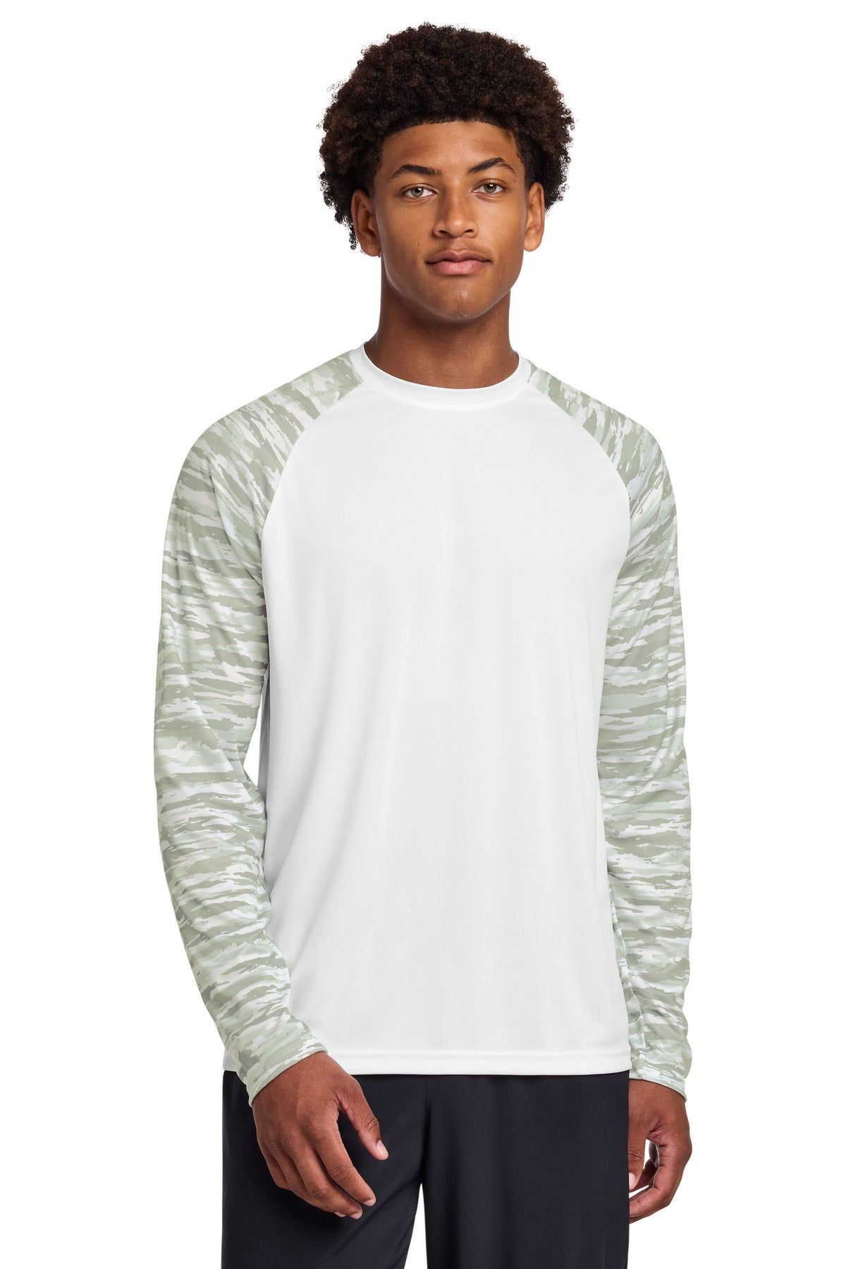 Sport-Tek® Drift Camo Colorblock Long Sleeve Tee