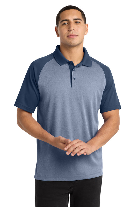 Sport-Tek ® PosiCharge ® RacerMesh ® Raglan Heather Block Polo