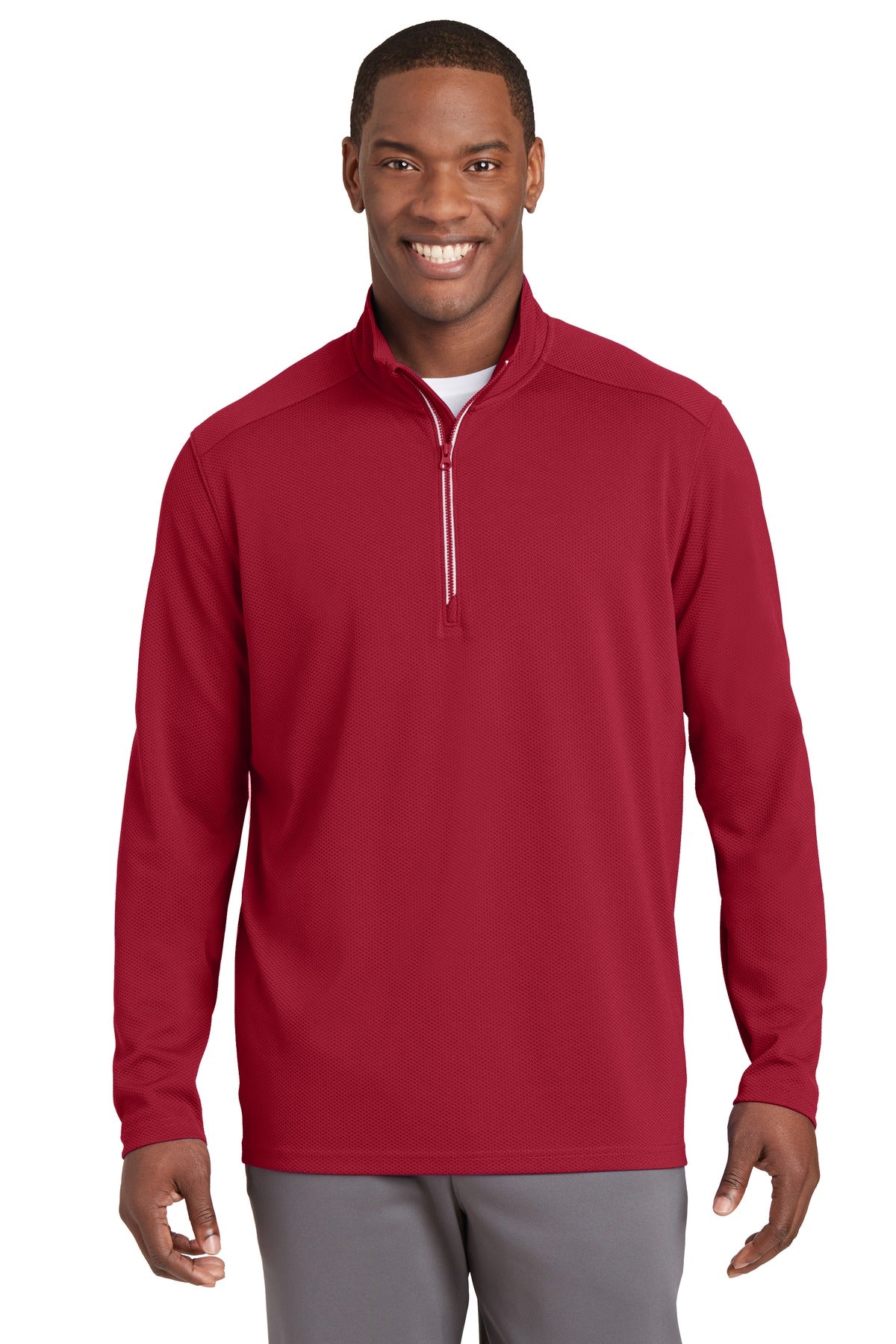 Sport-Tek? Sport-Wick? Textured 1/4-Zip Pullover. ST86