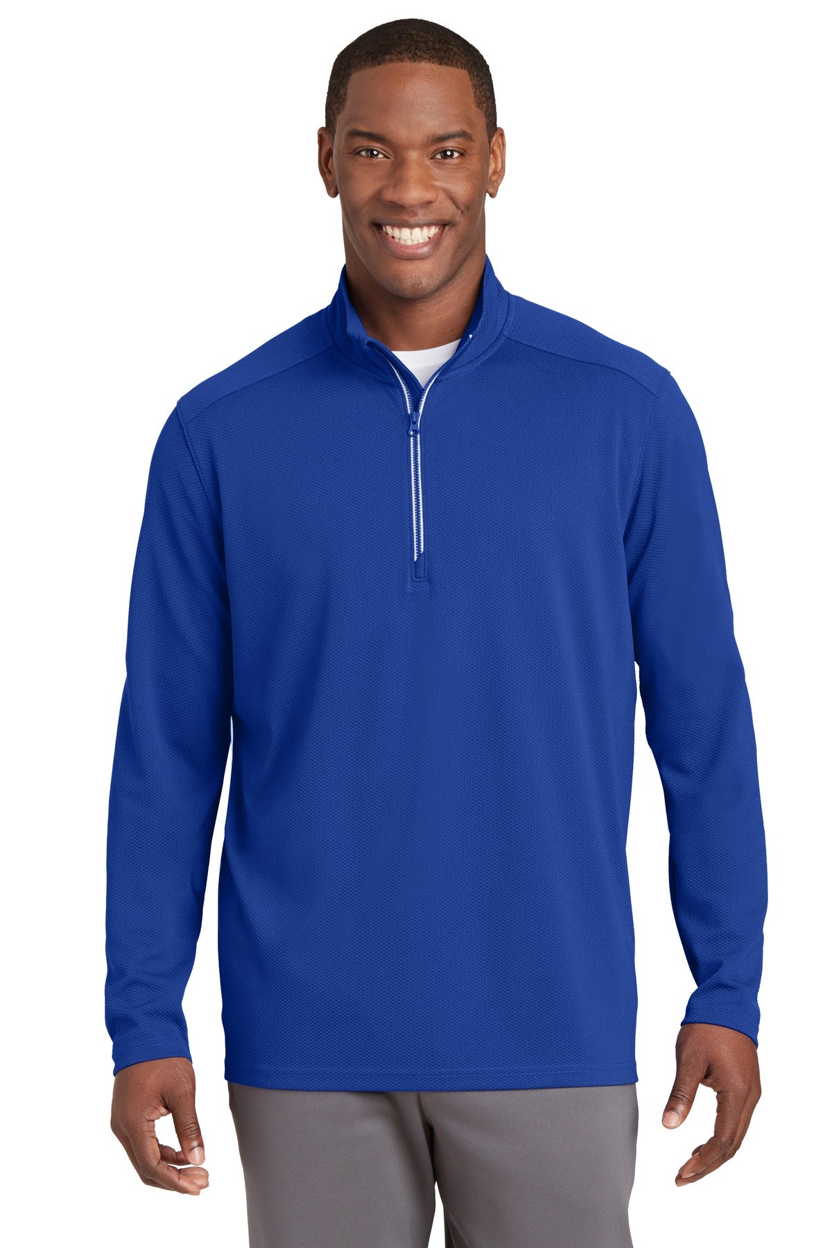 Sport-Tek? Sport-Wick? Textured 1/4-Zip Pullover. ST86
