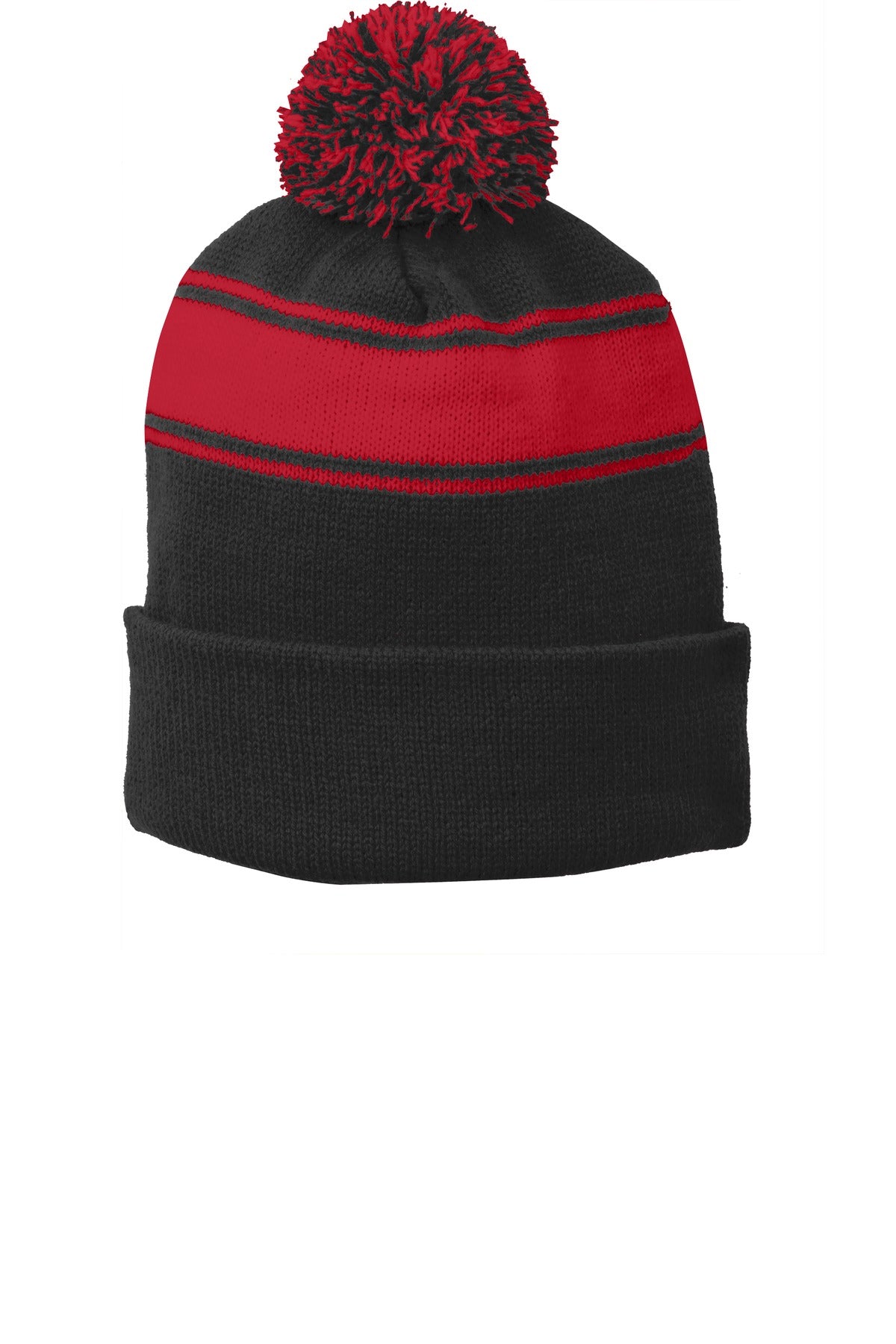 Sport-Tek? Stripe Pom Pom Beanie. STC28