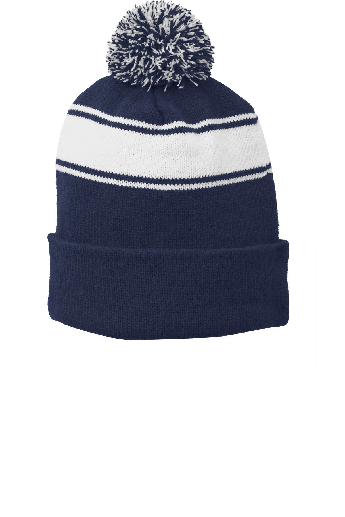 Sport-Tek? Stripe Pom Pom Beanie. STC28