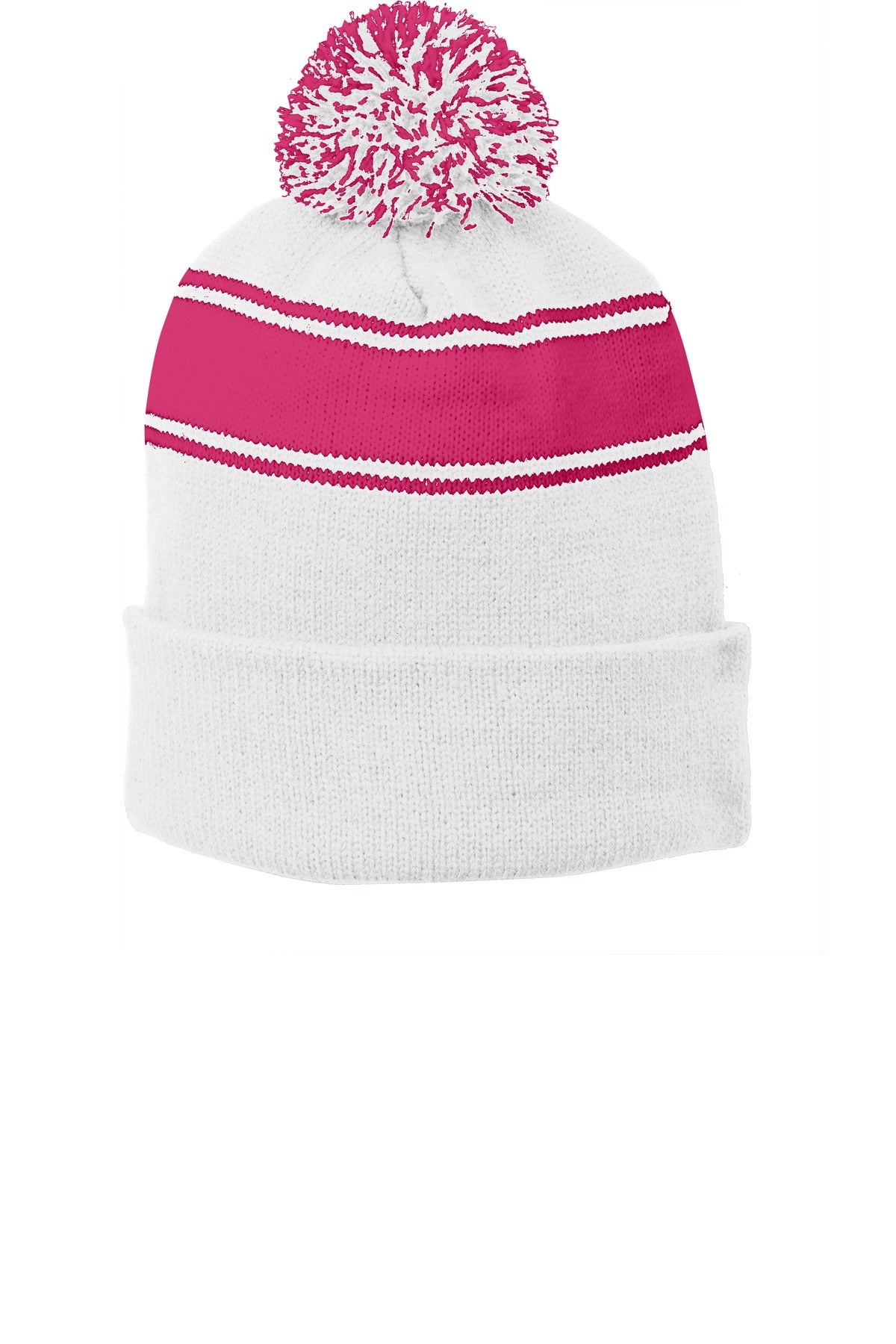 Sport-Tek? Stripe Pom Pom Beanie. STC28