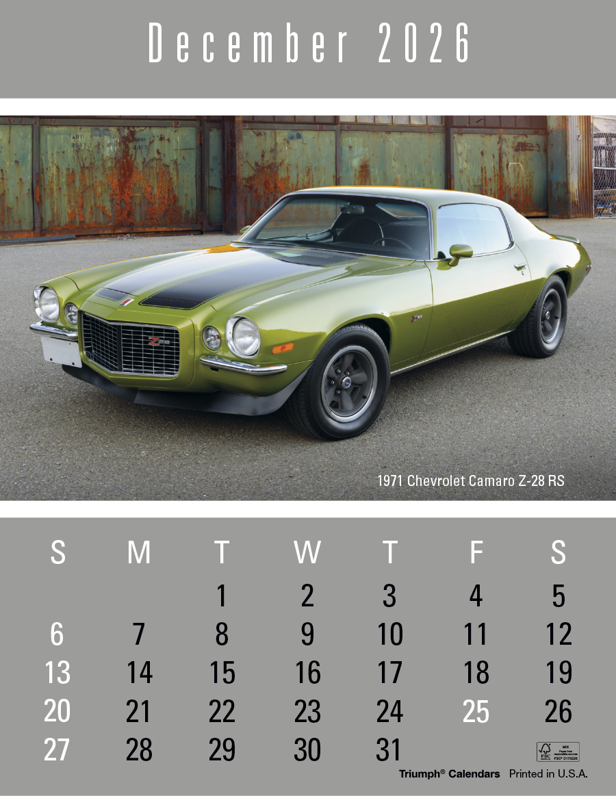 Triumph Calendars PressNStick FullColor Header Cruisin Cars Calendar-V7899FC