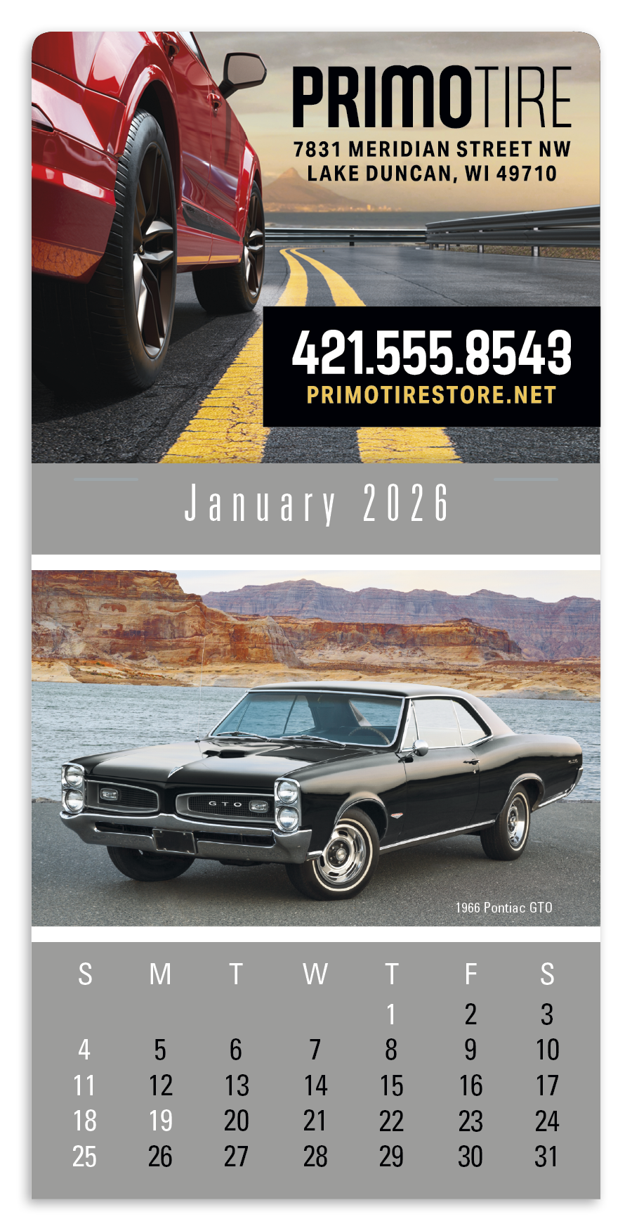 Triumph Calendars PressNStick FullColor Header Cruisin Cars Calendar-V7899FC