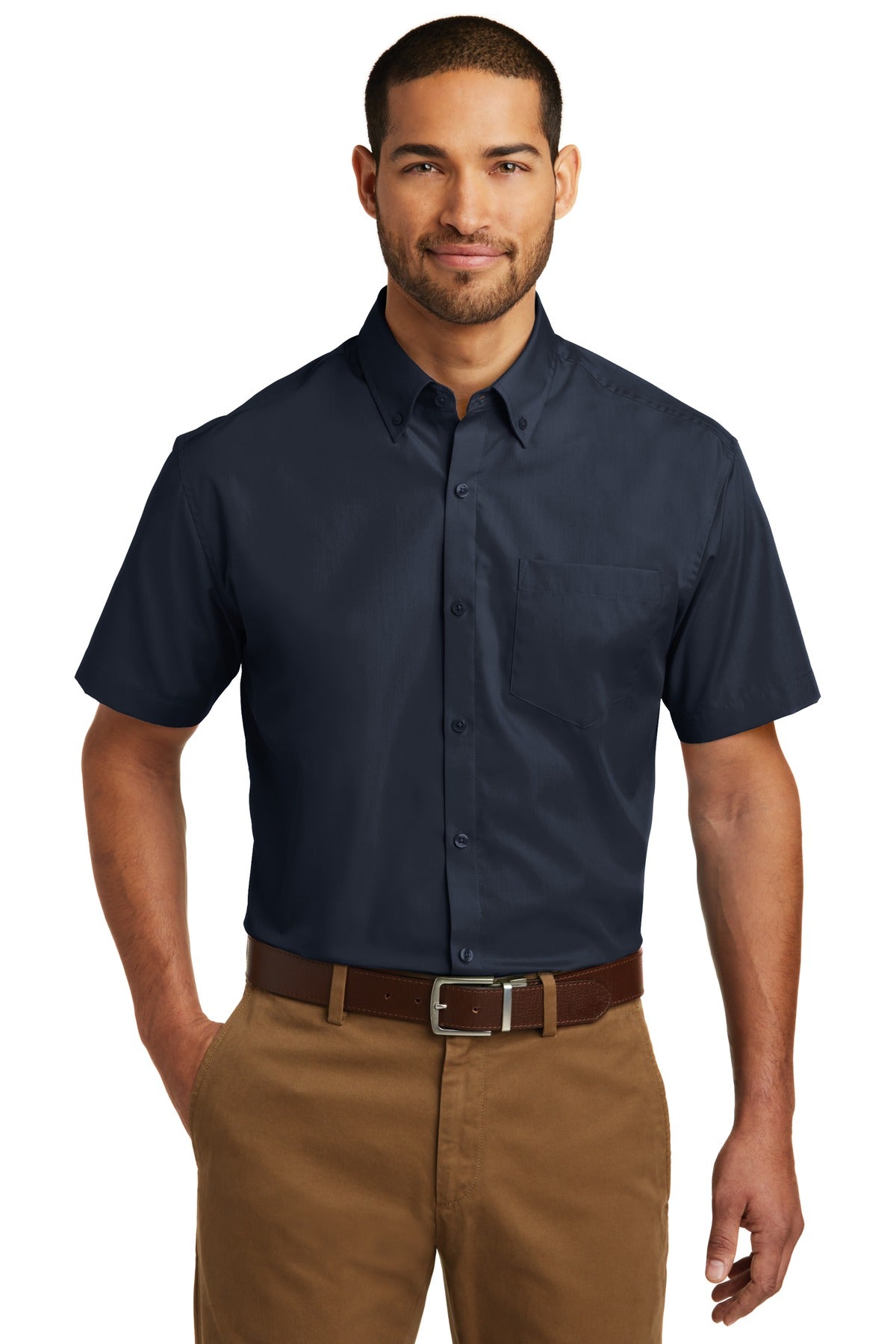 Port Authority? Short Sleeve Carefree Poplin Shirt. W10