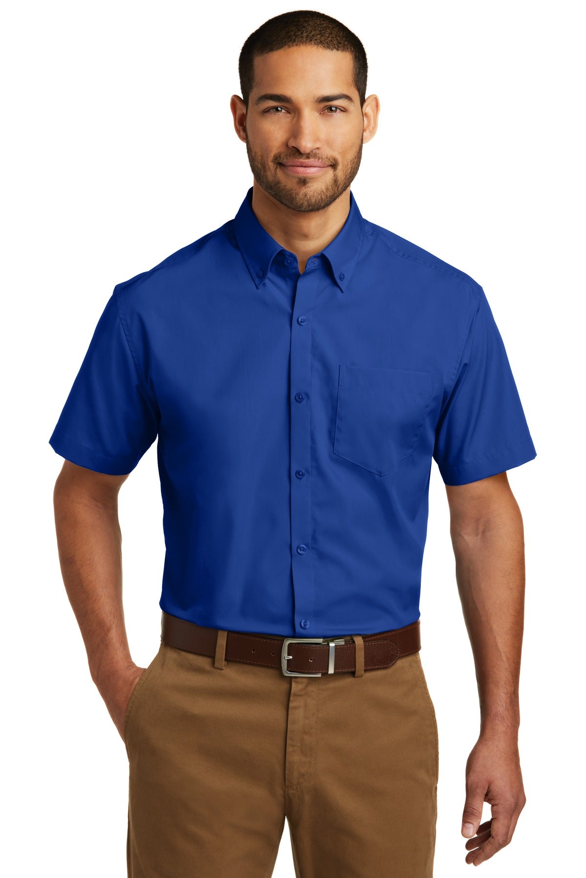 Port Authority? Short Sleeve Carefree Poplin Shirt. W10