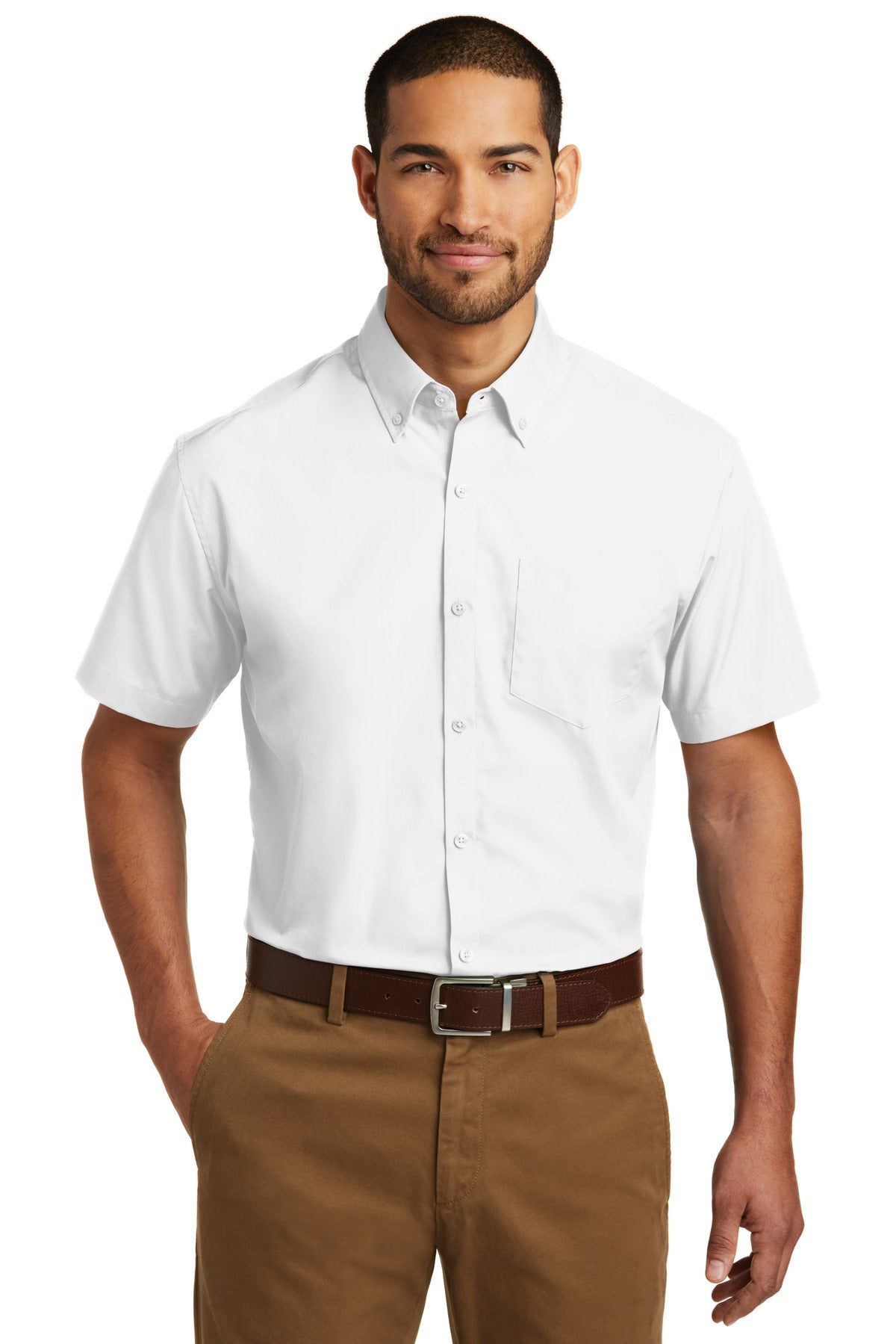 Port Authority? Short Sleeve Carefree Poplin Shirt. W10