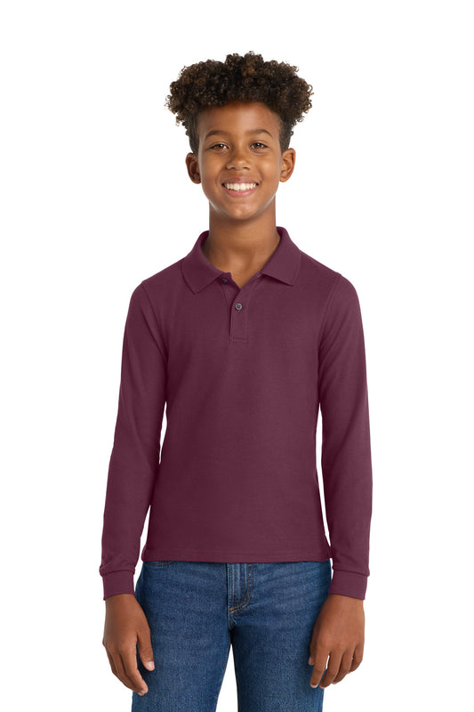 Port Authority® Youth Long Sleeve Silk Touch™ Polo