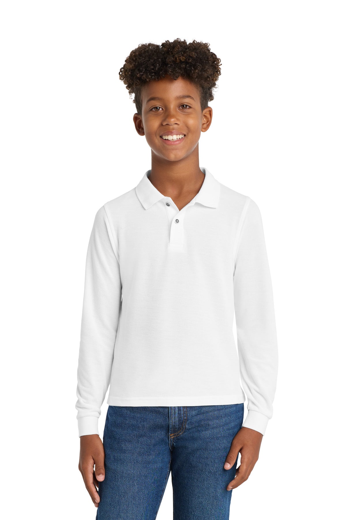 Port Authority® Youth Long Sleeve Silk Touch™ Polo