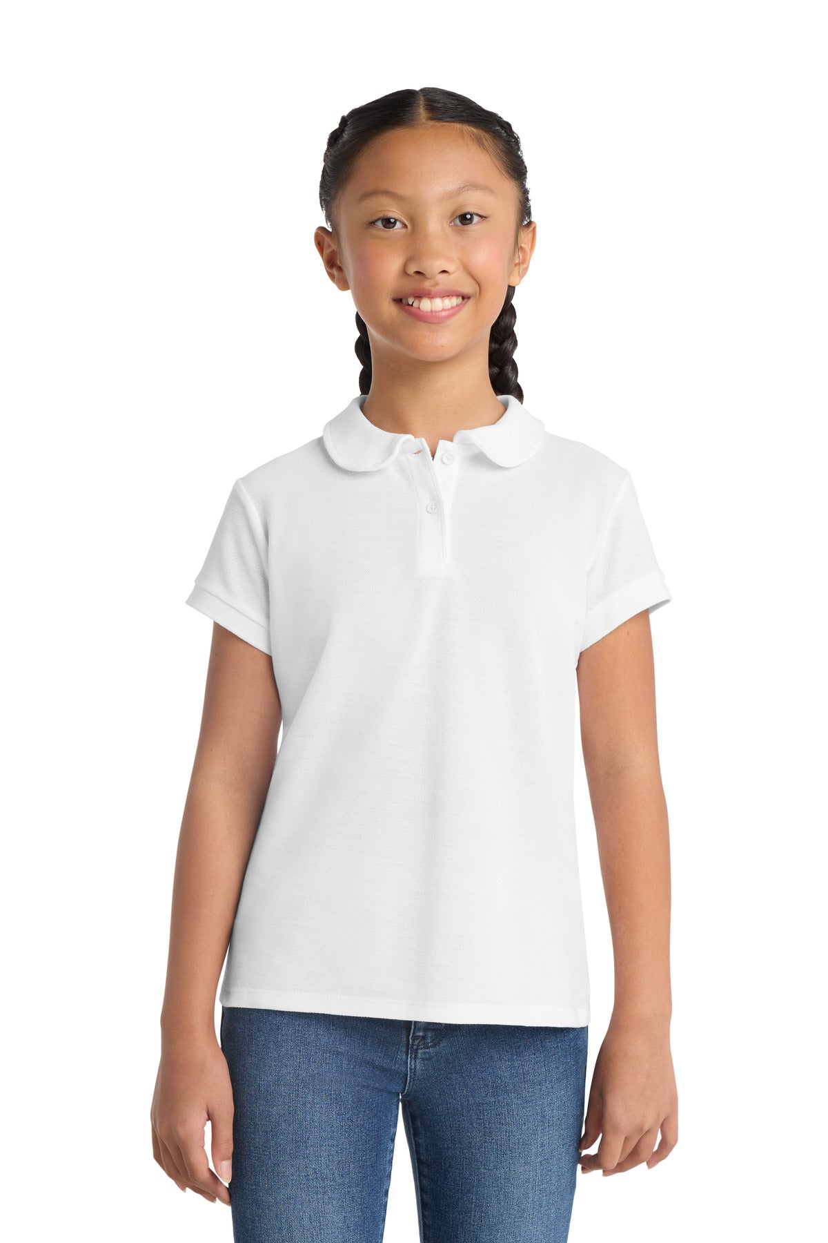 Port Authority® Girls Silk Touch™ Peter Pan Collar Polo
