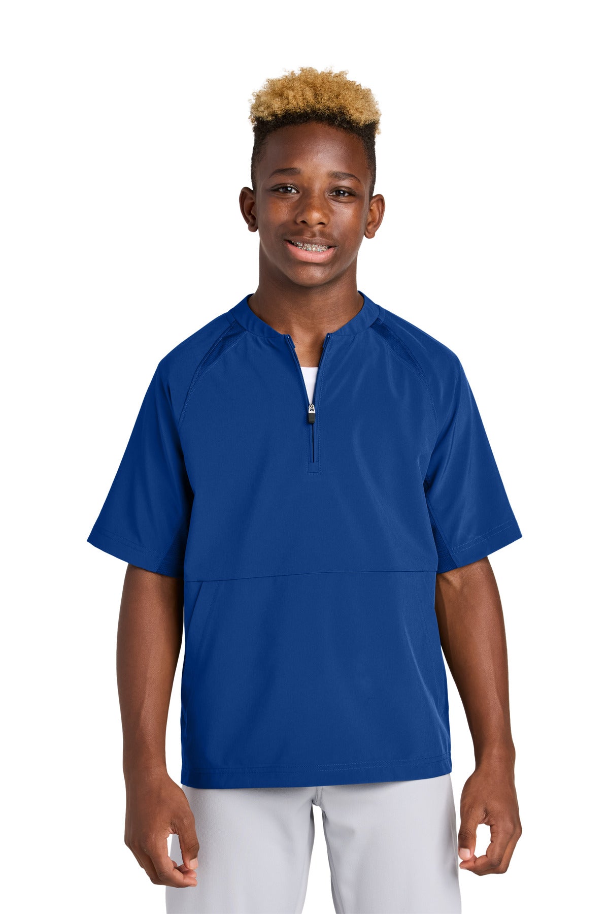 Sport-Tek® Youth Repeat 1/2-Zip Short Sleeve Jacket